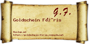 Goldschein Fóris névjegykártya